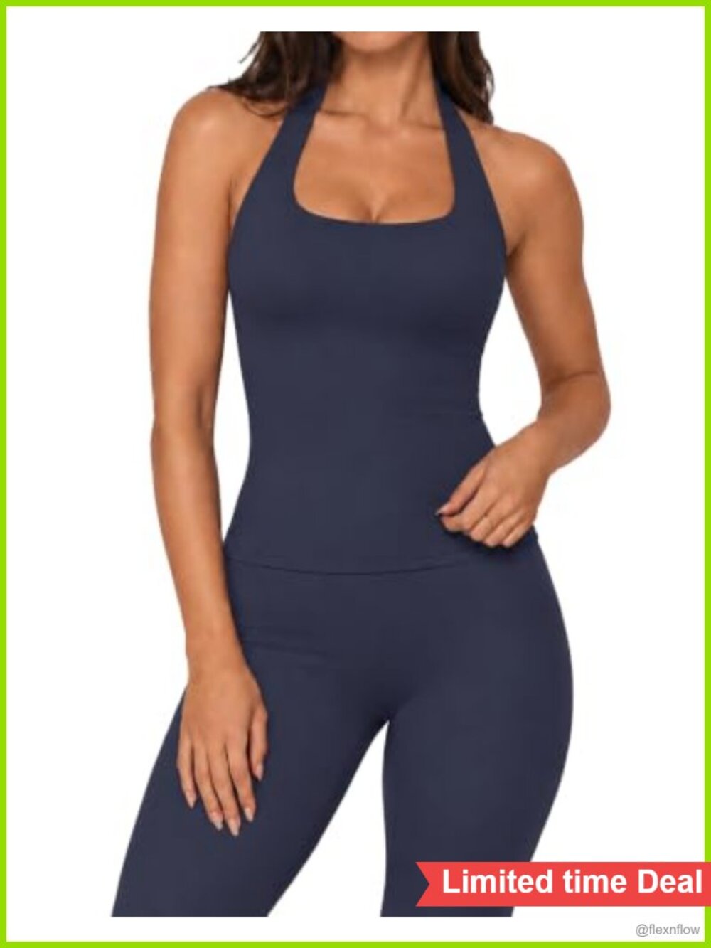 SUUKSESS Women 2 Piece Workout Set Halter Sports Bra Gym Leggings